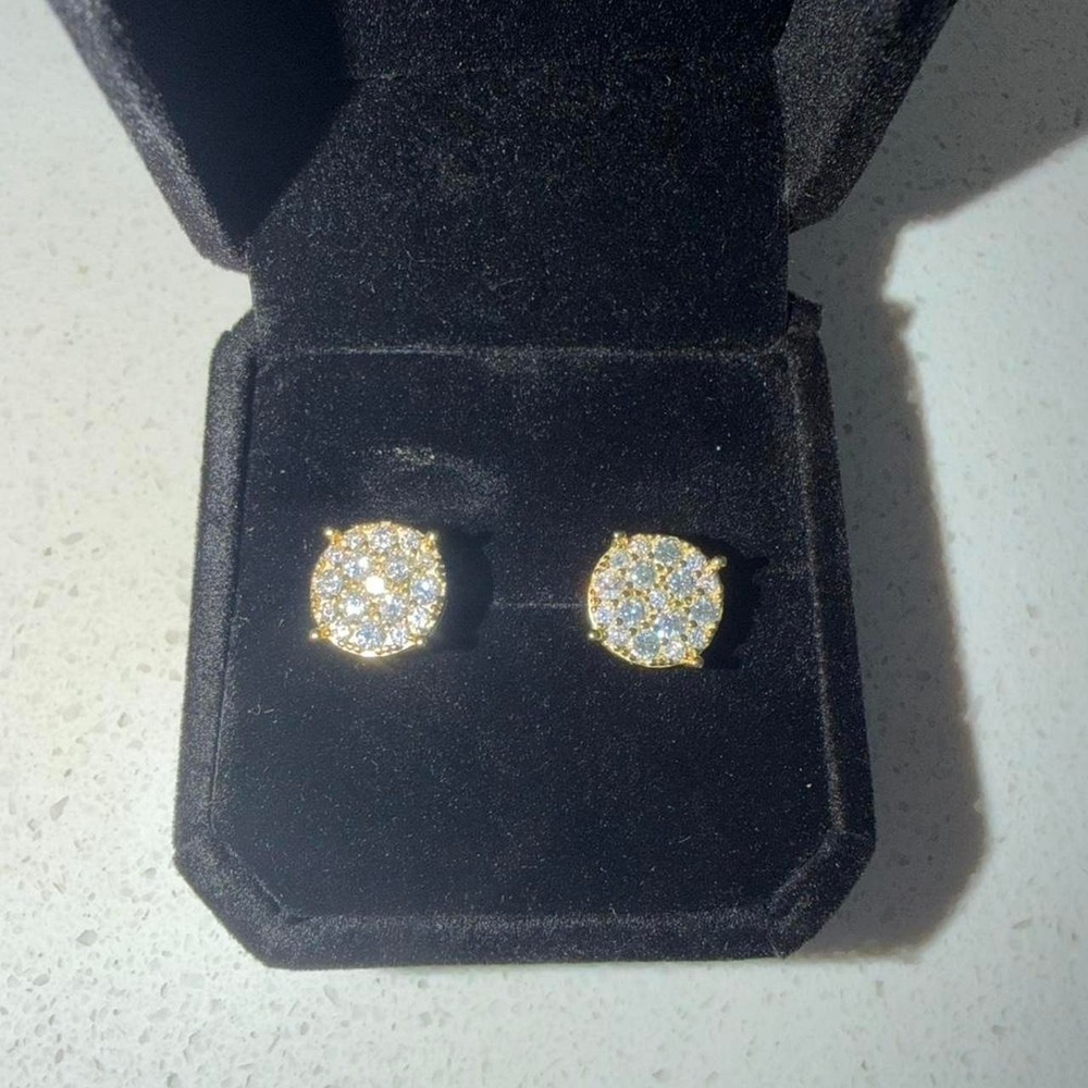 925 Sterling Silver Moissanite Earrings – Gold Plated | Brilliant Sparkle 💎